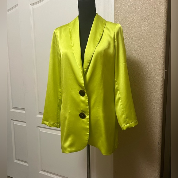 SHOW ME YOUR MUMU Felix Blazer in Citrine Luxe Satin MEDIUM - Picture 10 of 11